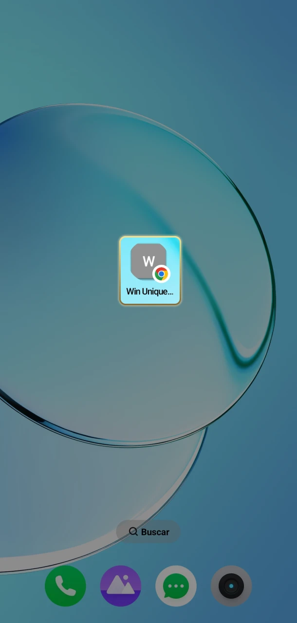 Confirme la adición de la aplicación Win Unique Casino a su dispositivo Android.