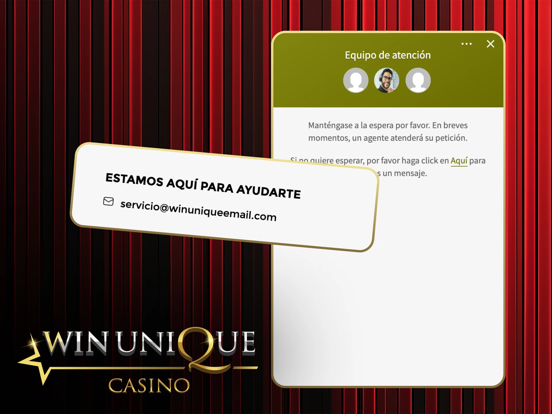 Obtenga respuestas rápidas del equipo de soporte de Win Unique Casino.