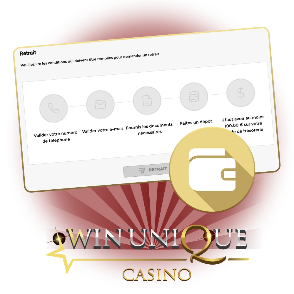 Retirez des fonds en toute sécurité et facilement sur Win Unique Casino.